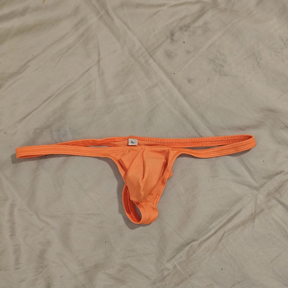 Orange Muscleskins Men's Thong Swimsuit - Large